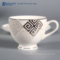 200ml Common Volume Plain Design Fine Bone China Eco Keramik Kaffeetasse und Untertasse Set